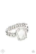 Load image into Gallery viewer, Paparazzi “Devoted to Dazzle” White Stretch Ring - Cindysblingboutique
