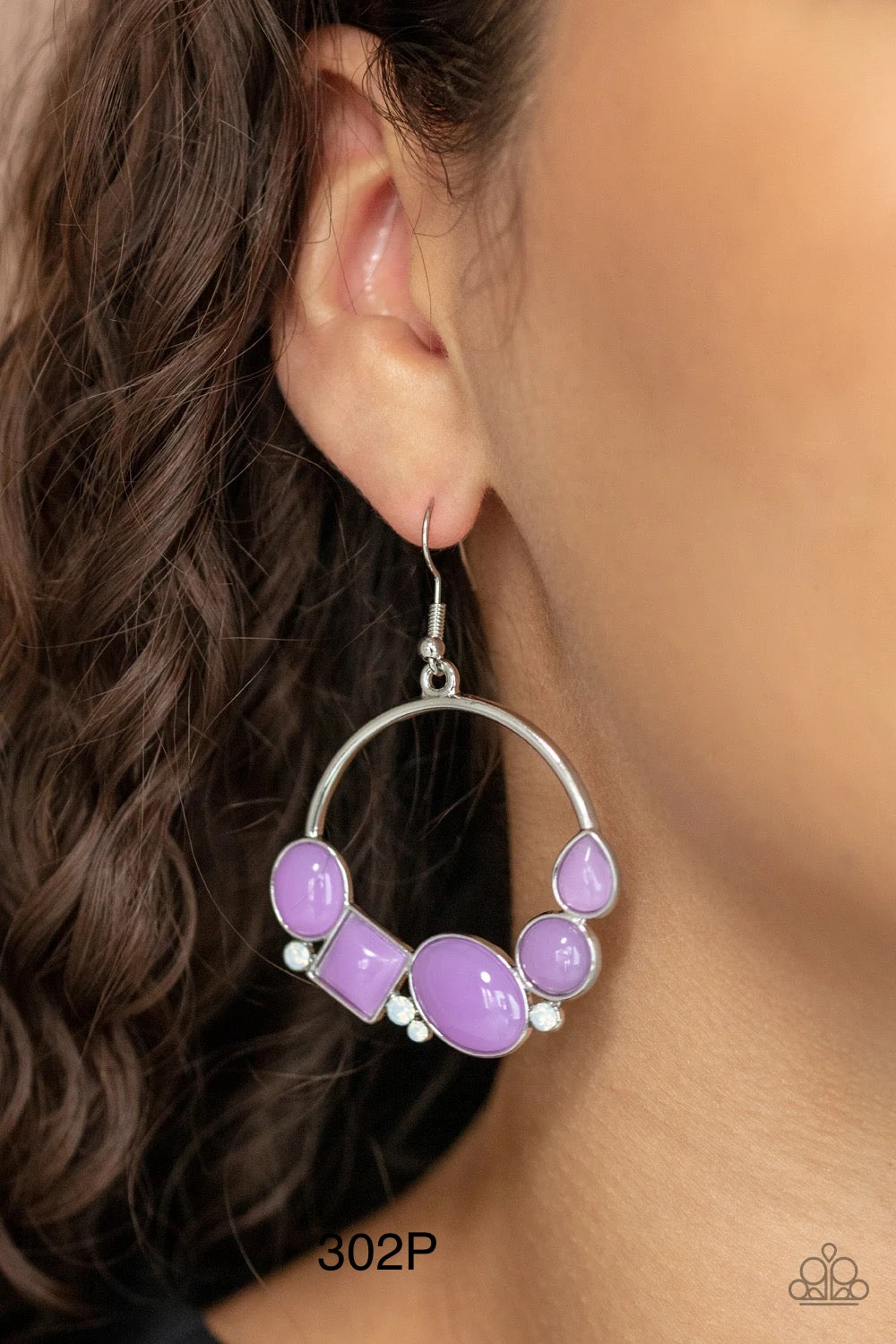 Paparazzi “Beautifully Bubblicious” Purple Dangle Earrings
