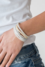 Load image into Gallery viewer, Paparazzi “Fashion Fiend” White Suede Bracelet
