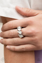Load image into Gallery viewer, Paparazzi “Bling or Bust” White Stretch Ring - Cindysblingboutique
