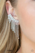 Load image into Gallery viewer, Paparazzi “Thunderstruck Sparkle” White Crawlers Earrings - Cindysblingboutique
