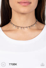 Load image into Gallery viewer, Paparazzi “Bringing SPARKLE Back” Black - Choker Necklace Earring Set
