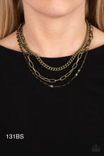 Load image into Gallery viewer, Paparazzi “Galvanized Grit” Brass - Necklace Earring Set
