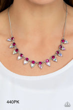 Load image into Gallery viewer, Paparazzi “Razor-Sharp Refinement” Pink Necklace Earring Set
