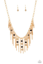 Load image into Gallery viewer, Paparazzi “Ever Rebellious” Gold Necklace Earring Set
