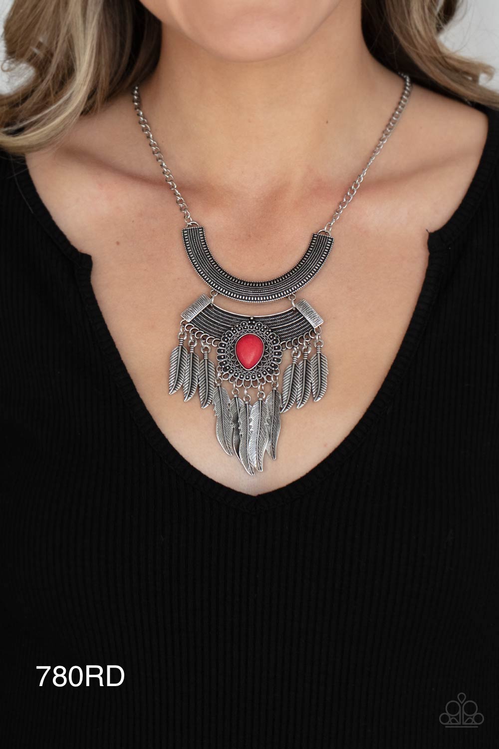 Paparazzi “Desert Devotion” Red Necklace Earring Set