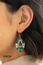 Load image into Gallery viewer, Paparazzi &quot;New Age Noble&quot;Green Dangle Earrings
