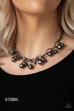 Load image into Gallery viewer, Paparazzi “Vintage Vault” “Malibu Movement” Black Necklace Earring Set“
