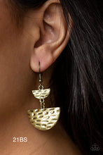 Load image into Gallery viewer, Paparazzi &quot;Triassic Triangles&quot; Brass - Dangle Earrings
