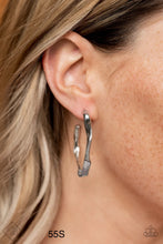 Load image into Gallery viewer, Paparazzi &quot;Coveted Curves&quot; Silver Hoop Earrings
