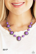 Load image into Gallery viewer, Paparazzi “Voyager Vibes” - Purple Necklace Earring Set
