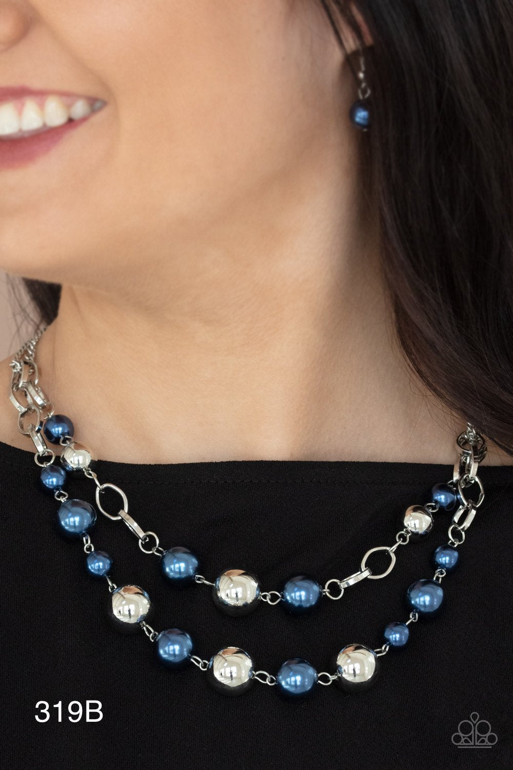 Paparazzi “COUNTESS Your Blessings” Blue Necklace Earring Set - Cindysblingboutique