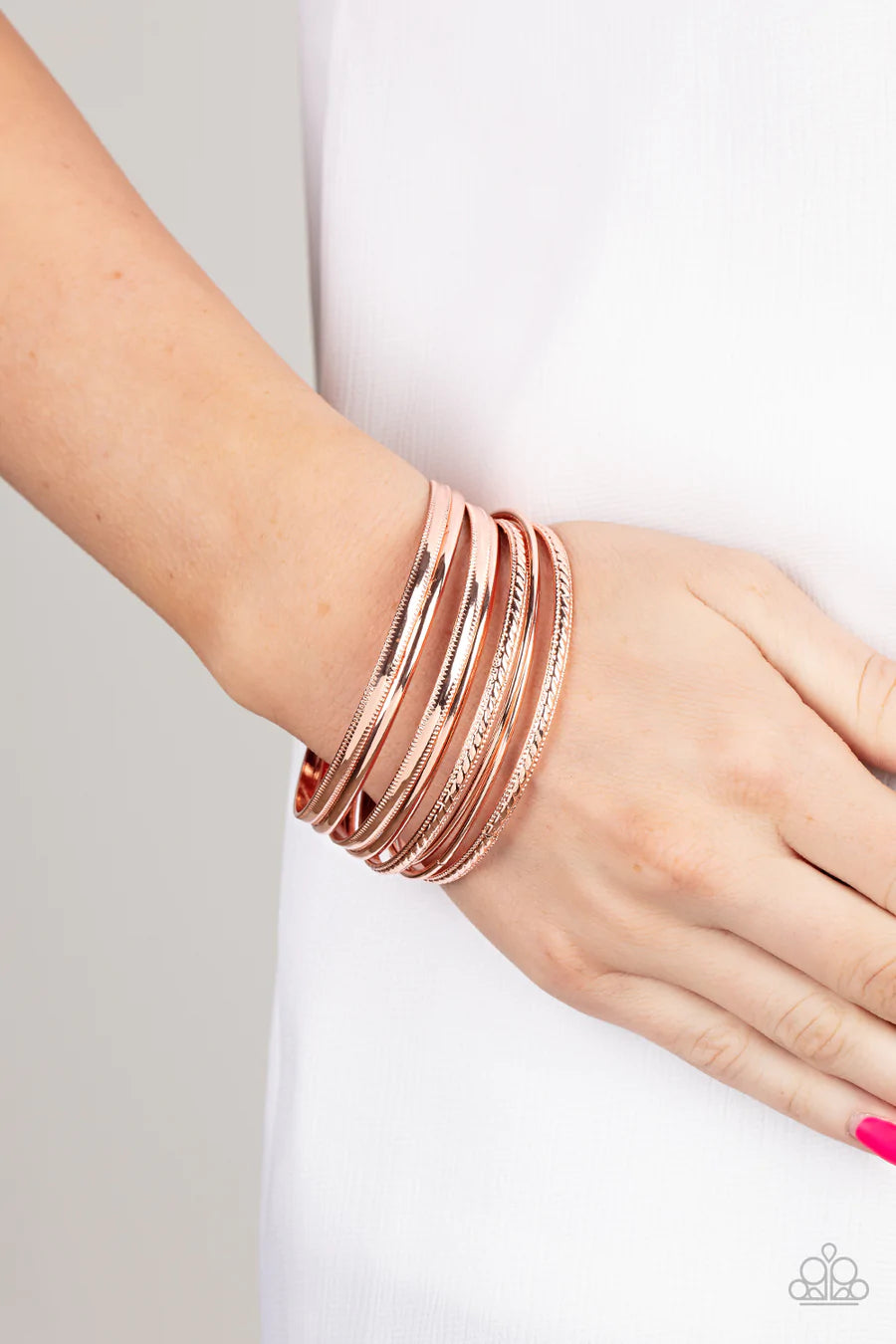 Paparazzi “Stackable Shimmer” Copper Bangle Bracelet Set