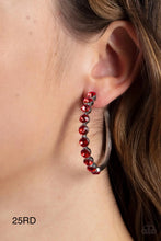 Load image into Gallery viewer, Paparazzi &quot;Photo Finish&quot; Red Hoop Earrings - CindysBlingBoutique
