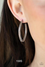 Load image into Gallery viewer, Paparazzi “Industrial Illusion” Silver Hoop Earrings
