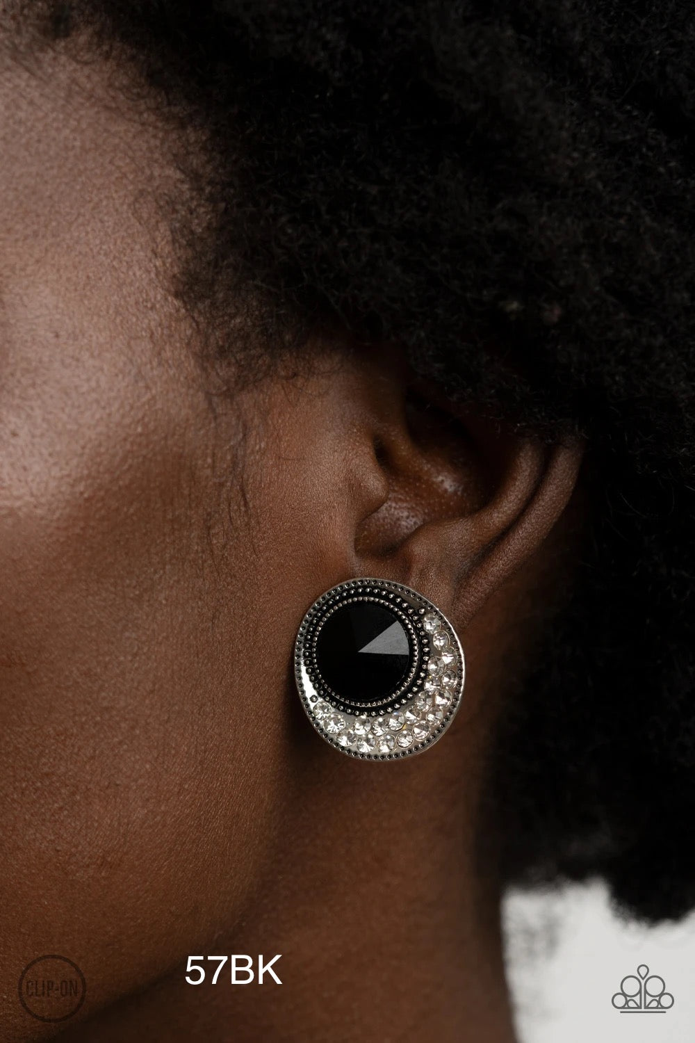Paparazzi “Off The RICHER-Scale” Black Clip-On Earrings - CindysBlingBoutique