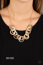 Load image into Gallery viewer, Paparazzi Vault Vintage “Treasure Tease&quot; Gold Necklace Earring Set

