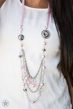Load image into Gallery viewer, Paparazzi &quot;All The Trimmings&quot; Pink Necklace Earring Set
