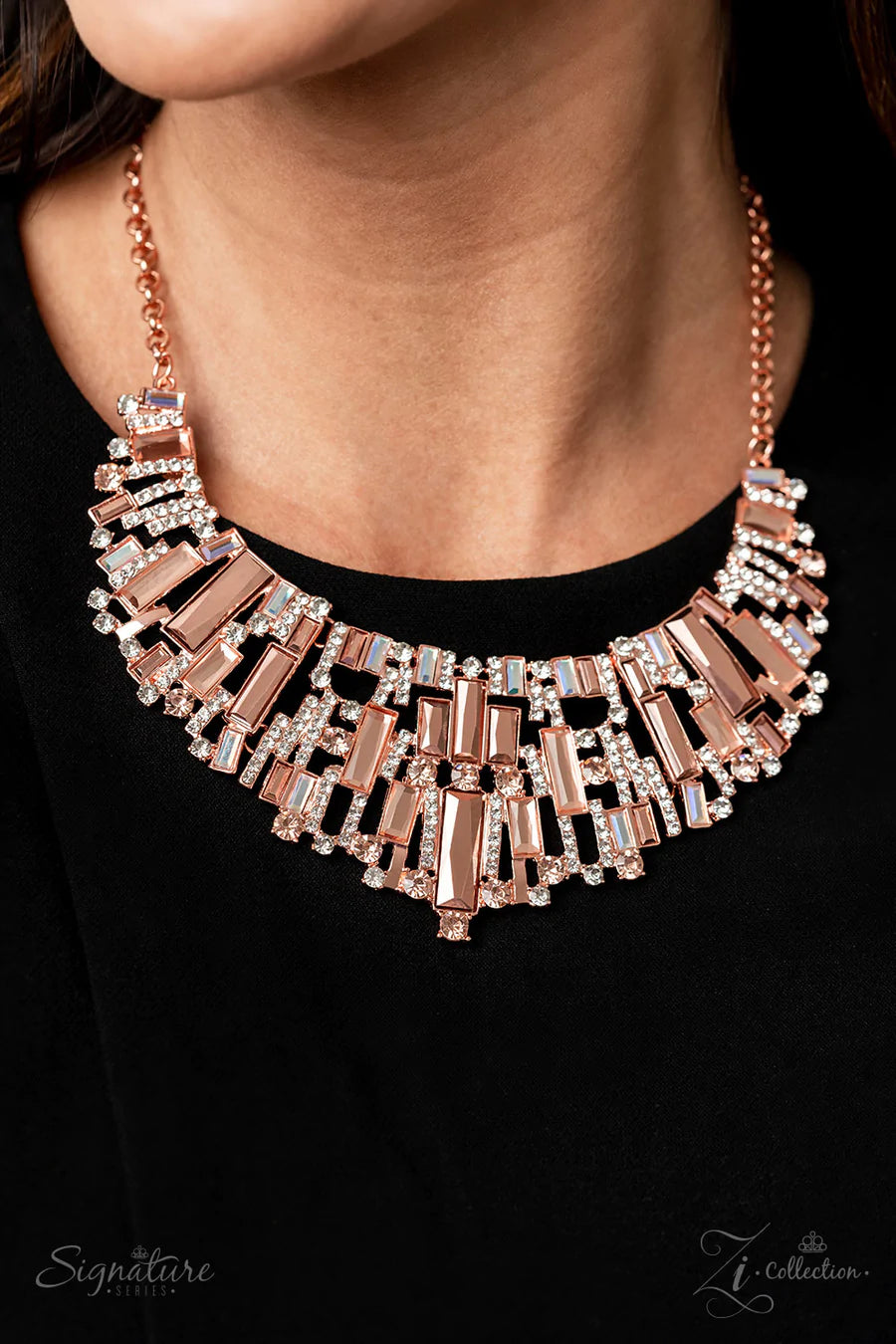 Paparazzi “Z-Collection 2022” “The Deborah” Copper Necklace Earring Set - Cindysblingboutique