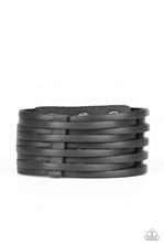 Load image into Gallery viewer, Paparazzi “The Starting Lineup” - Black Urban Leather Bracelet

