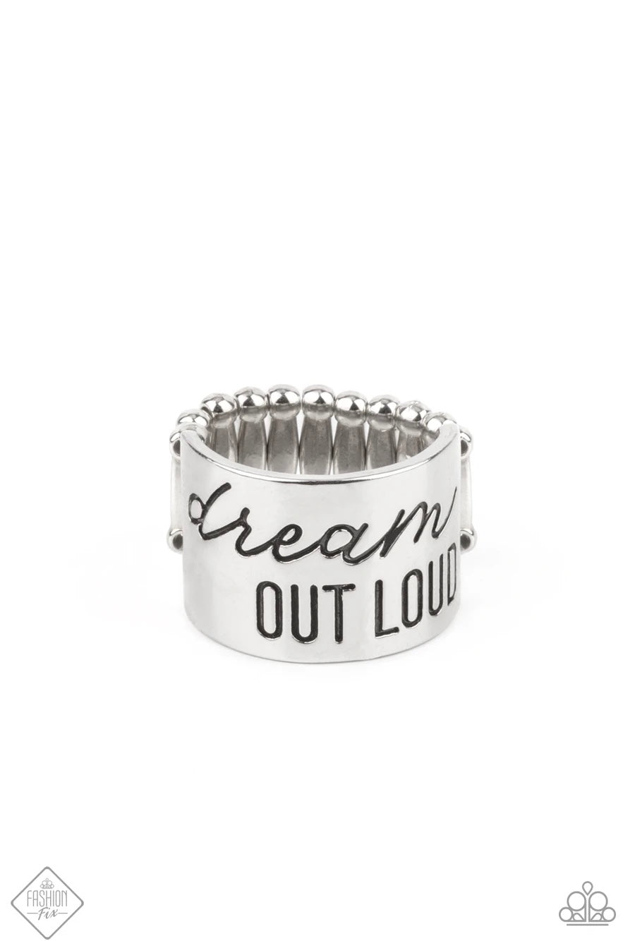 Paparazzi “Dream Louder” Silver Stretch Ring - Paparazzi Accessories