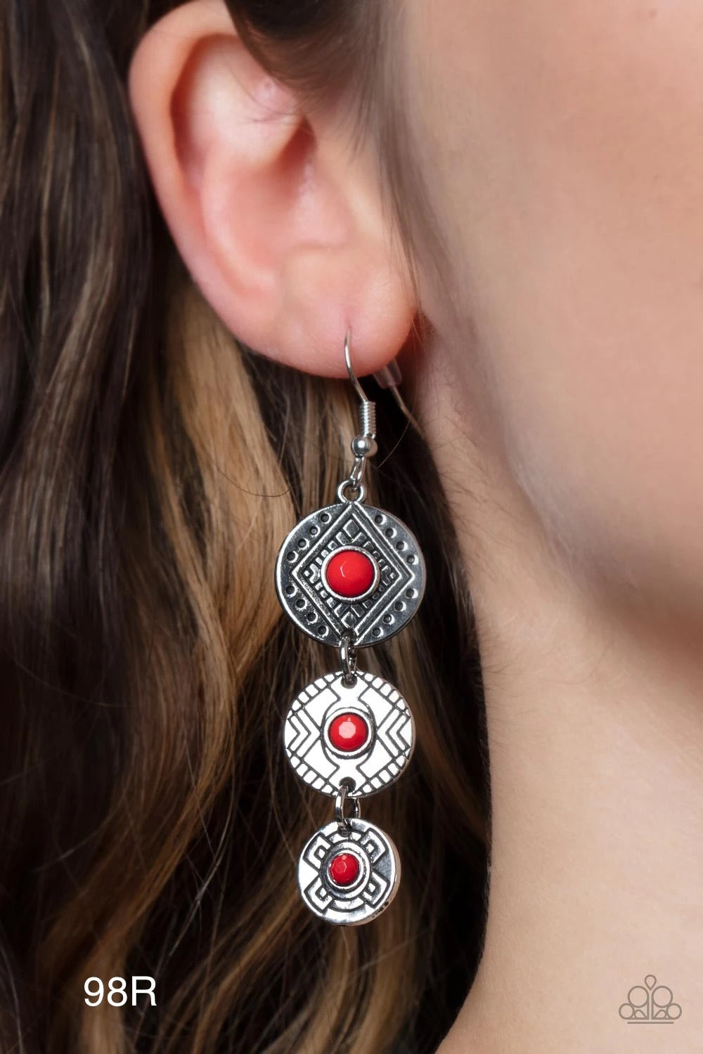 Paparazzi “Totem Temptress” Red Dangle Earrings