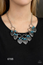 Load image into Gallery viewer, Paparazzi Vault Vintage “Very Valentine“ Blue Necklace Earring Set
