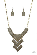 Load image into Gallery viewer, Paparazzi “Fiercely Pharaoh” Brass Necklace Earring Set - Cindysblingboutique
