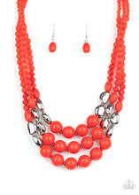 Load image into Gallery viewer, Paparazzi “Flamingo Flamboyance” Red Necklace Earring Set
