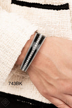 Load image into Gallery viewer, Paparazzi “Exquisitely Empirical” Black Hinged Bracelet
