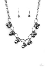 Load image into Gallery viewer, Paparazzi “Vintage Vault” “Malibu Movement” Black Necklace Earring Set“
