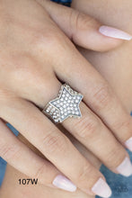 Load image into Gallery viewer, Paparazzi “Here Come The Fireworks” White Stretch Ring
