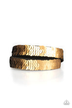 Load image into Gallery viewer, Paparazzi “Under The SEQUINS” Gold Reversible Bracelet
