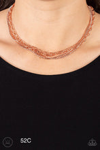 Load image into Gallery viewer, Paparazzi “Glitter and Gossip” Copper Choker Necklace Earring Set - CindysBlingBoutique
