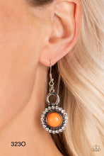 Load image into Gallery viewer, Paparazzi “Mojave Mogul” Orange Dangle Earrings - Cindysblingboutique
