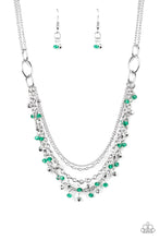 Load image into Gallery viewer, Paparazzi “Vintage Vault” “Financially Fabulous” Green Necklace Earring Set - Paparazzi
