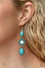 Load image into Gallery viewer, Paparazzi “Carefree Cowboy” Blue Dangle Earrings - Cindysblingboutique
